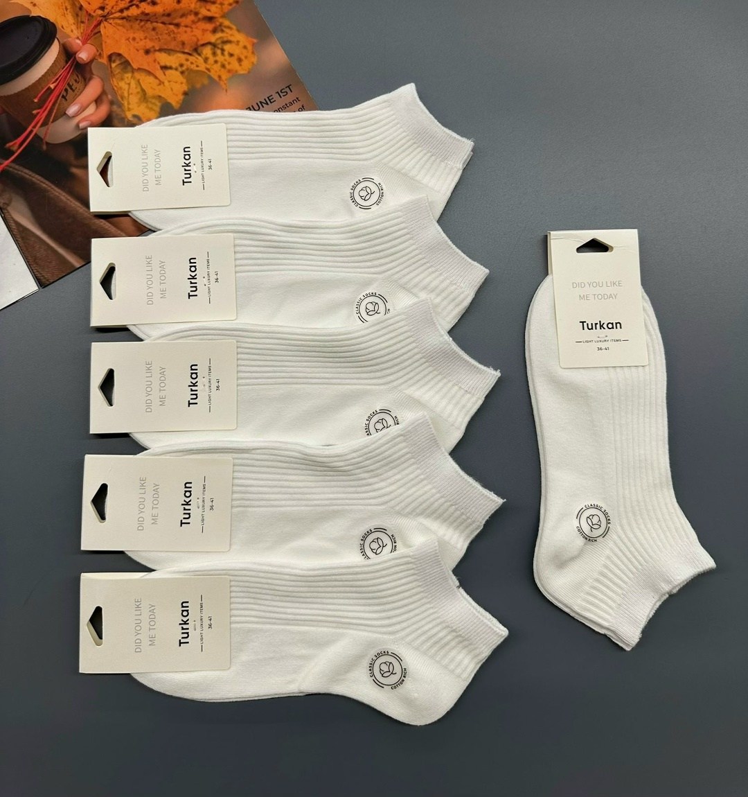 носки короткие набор 10 пар туркан,носки женские 10 пар,носки женские белые,носки turkan женские 10 пар,носки женские набор короткие белые