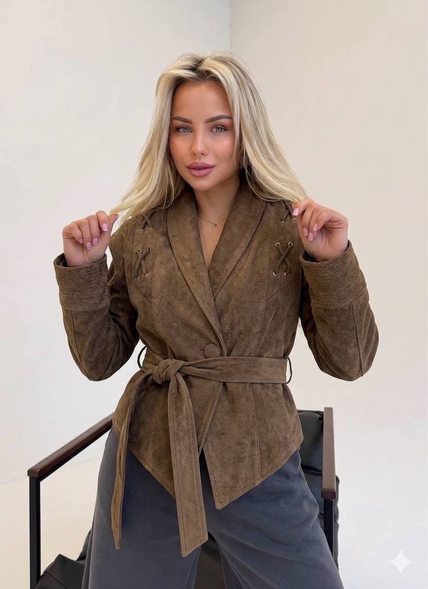 замшевая куртка,куртка замшевая женская,замшевая куртка с поясом,куртка замшевая жакет премиум x'zotic,куртка из замши