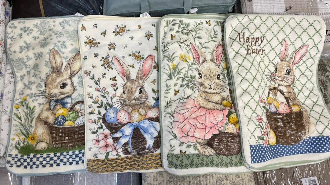 полотенце кухонное с кроликом,полотенца для кухни с зайчиками,набор полотенец кухонное,полотенца кухонное,набор кухонные полотенца вафельные