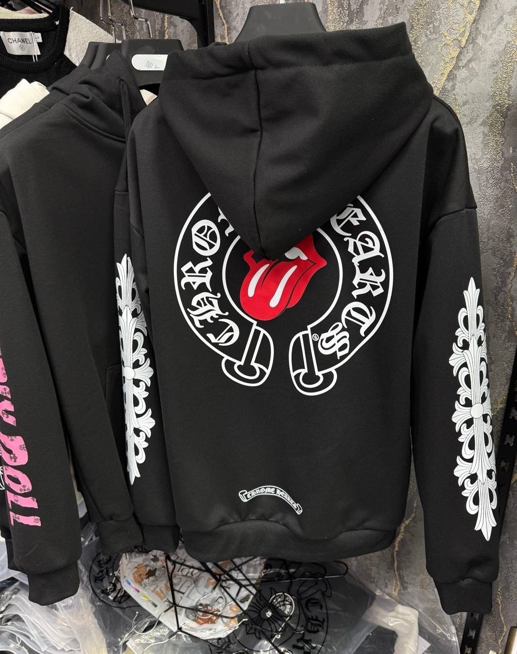 chrome hearts rolling stones hoodie,толстовка,chrome hearts hoodie,кофта мужская