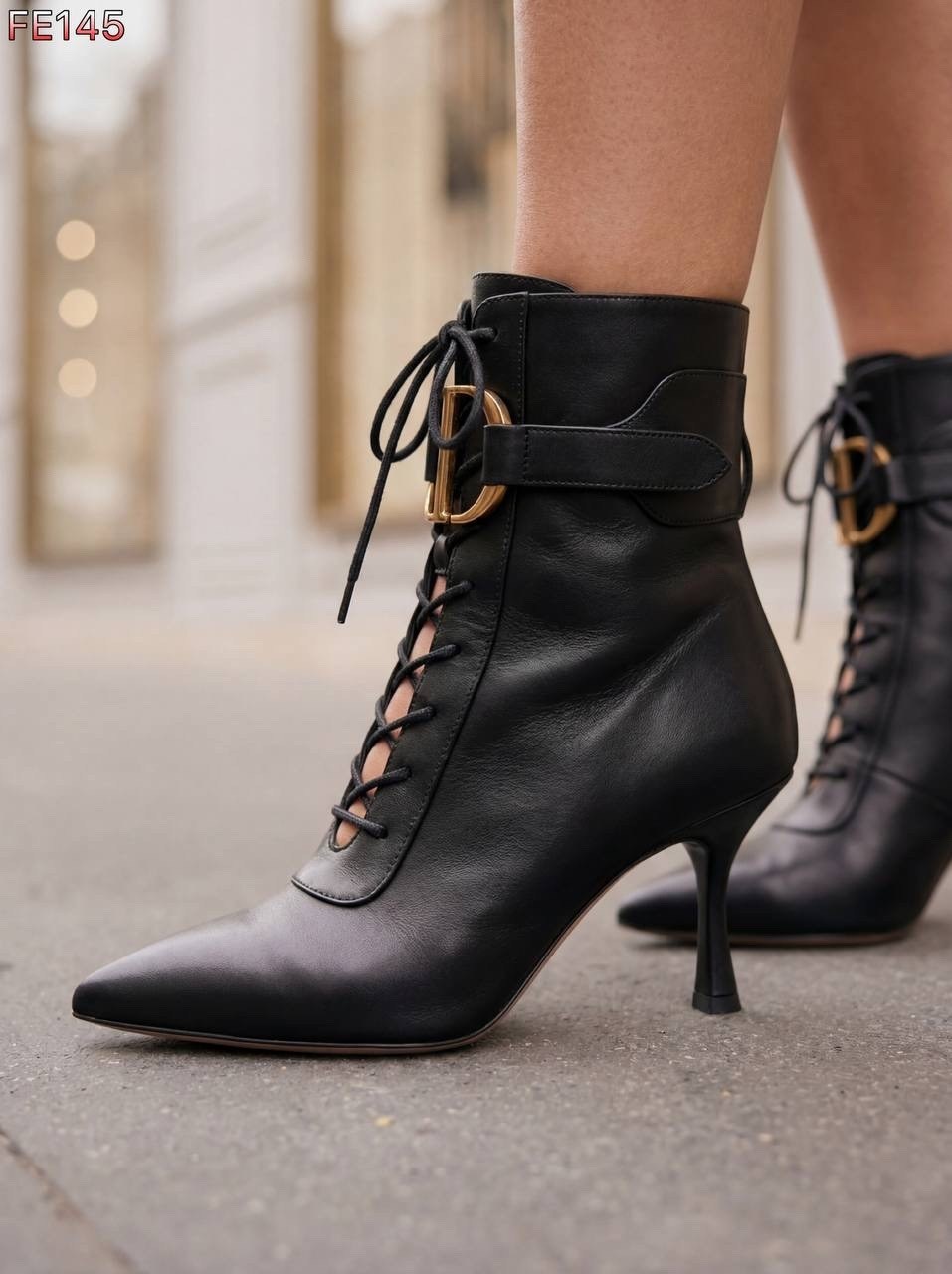 кожаные ботильоны,ботинки на шпильке,черные ботильоны,женские ботильоны,женская