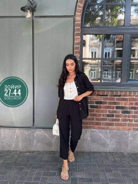 бежевый брючный костюм,женский летний костюм двойка,костюм с длинной рубашкой,брючный костюм с топом,повседневный костюм двойка