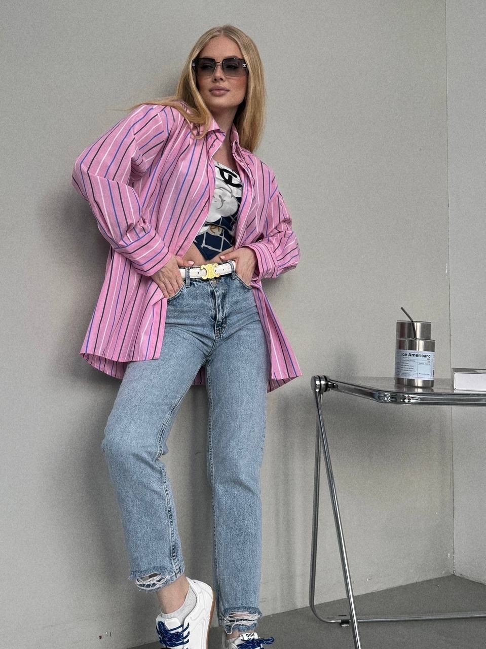 рубашка в полоску,хлопковая рубашка в полоску оверсайз cosmo brand,женская рубашка в полоску,рубашка в полоску оверсайз,рубашка женская