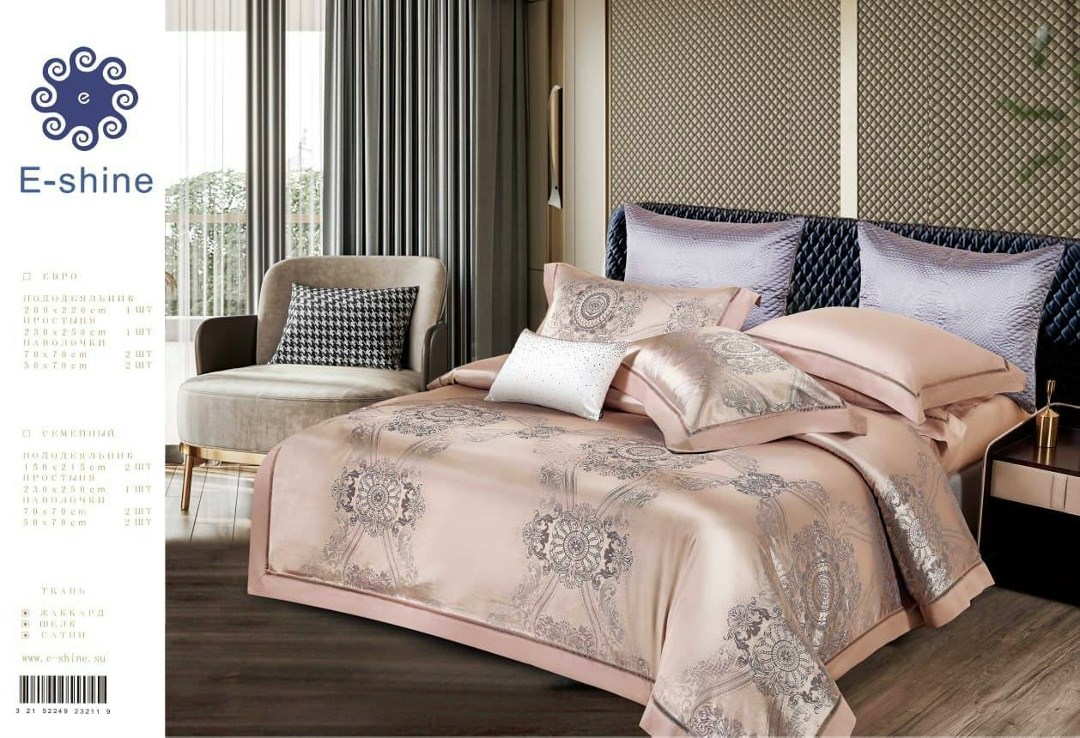 постельное белье комплект евро сатин жаккард шёлк,постельное белье комплект евро сатин жаккард,e-shine постельное белье,постельное белье e shine сатин,постельное белье сатин жаккард