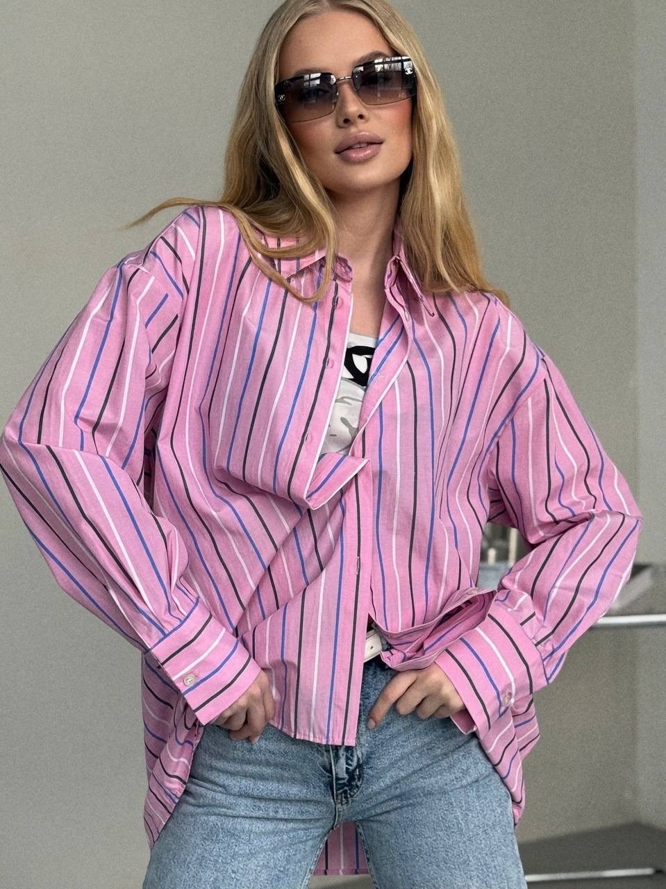 рубашка в полоску,хлопковая рубашка в полоску оверсайз cosmo brand,женская рубашка в полоску,рубашка в полоску оверсайз,рубашка женская