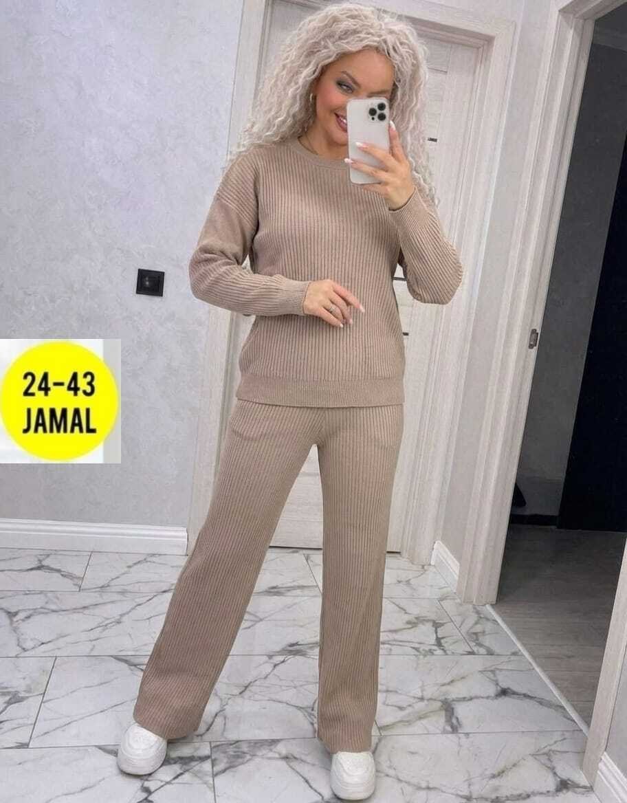 вязаный костюм с брюками палаццо,вязаный брючный костюм,женские костюмы,трикотажный костюм,костюм для женщин