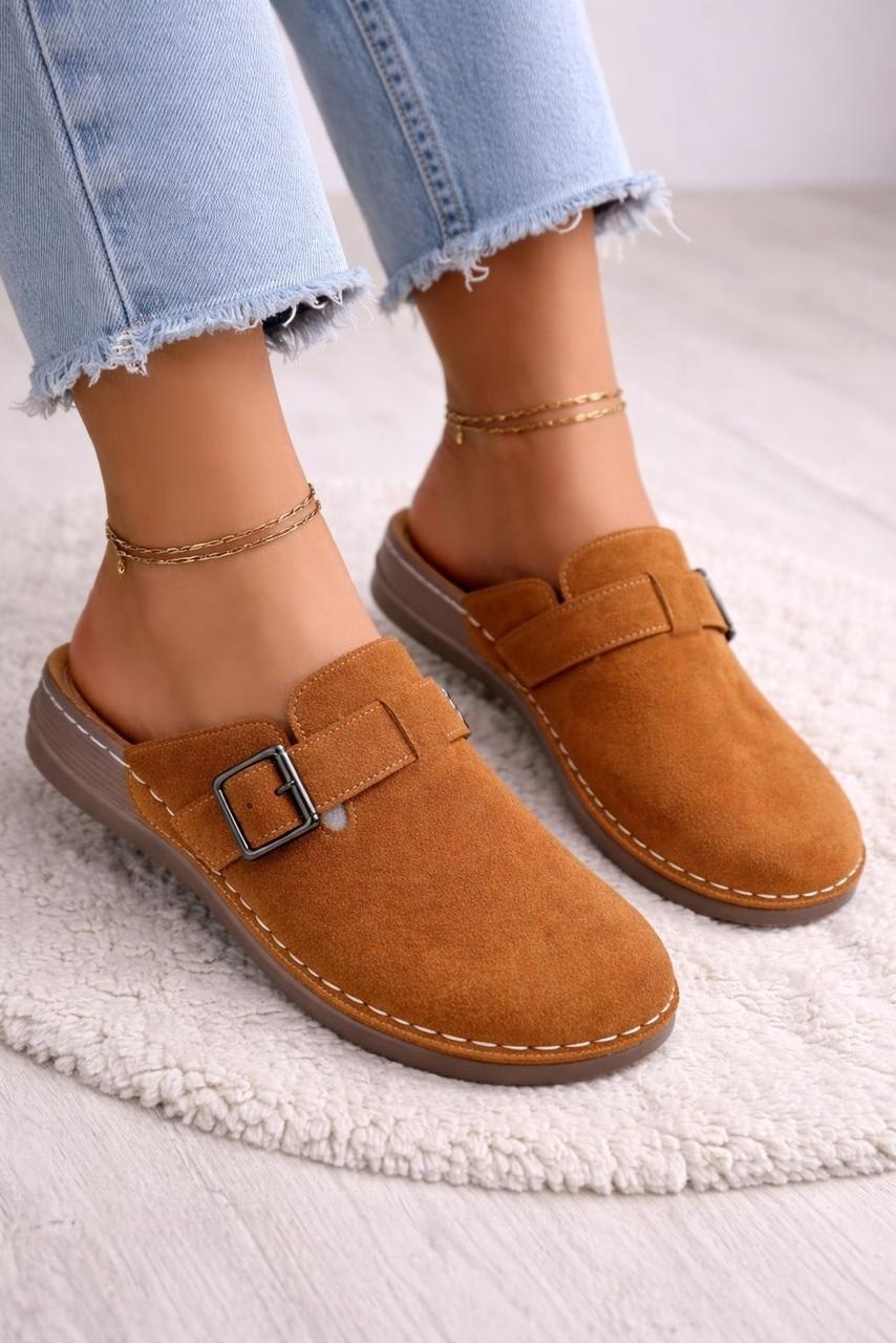 , повседневные,женская ,мюли замшевые,тапочки замшевые