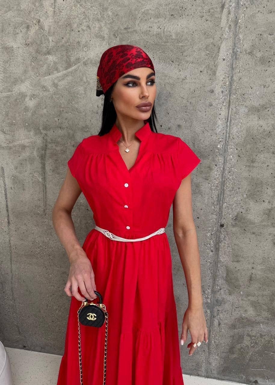 платье макси,платье из льна,платье красное,платье льняное женское,платье pavlova 006 коралловый