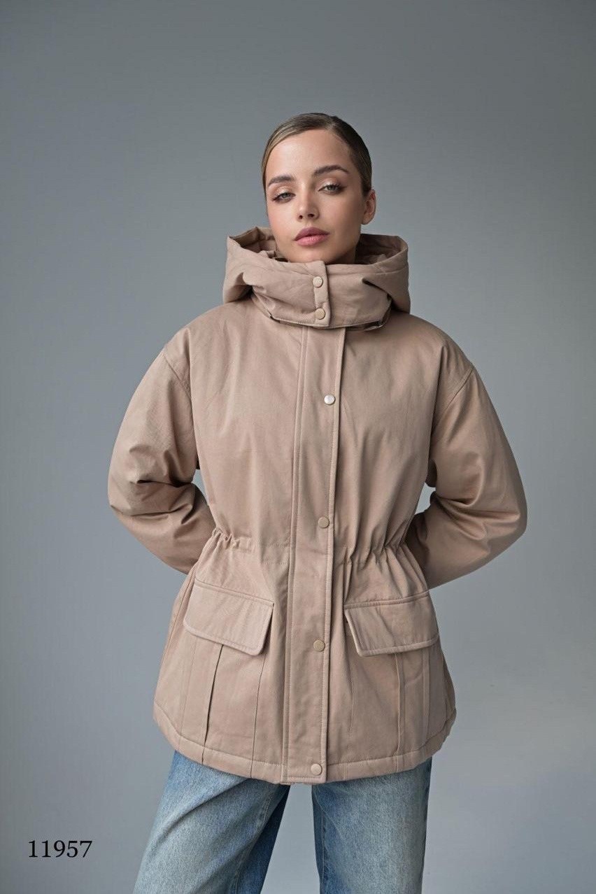 демисезонная куртка с капюшоном kate&tori,куртка женская,зимние куртки,пуховик бежевый,куртка зимняя женская бежевая