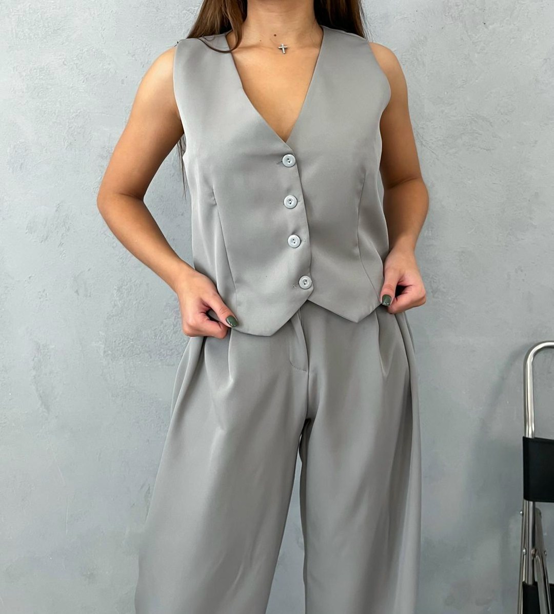 женский брючный костюм двойка,розовый костюм с жилеткой,женский костюм,костюм с брюками,костюм двойка