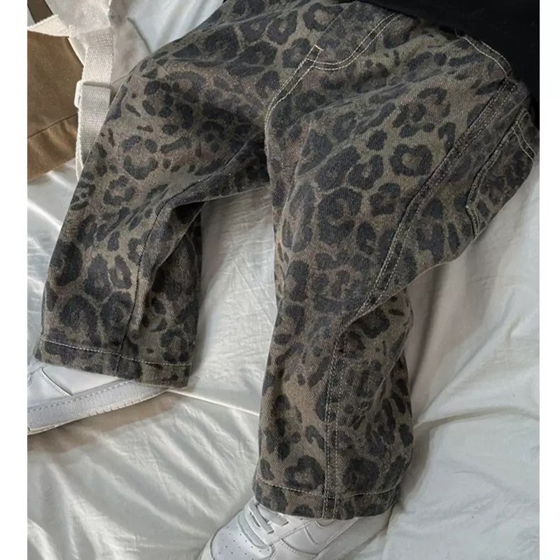 детские джинсы с леопардовым узором,детские штаны весенние новые джинсы с леопардовым узором для мальчиков,леопардовые джинсы,джинсы с леопардовым принтом,женские джинсы с леопардовым принтом y2k