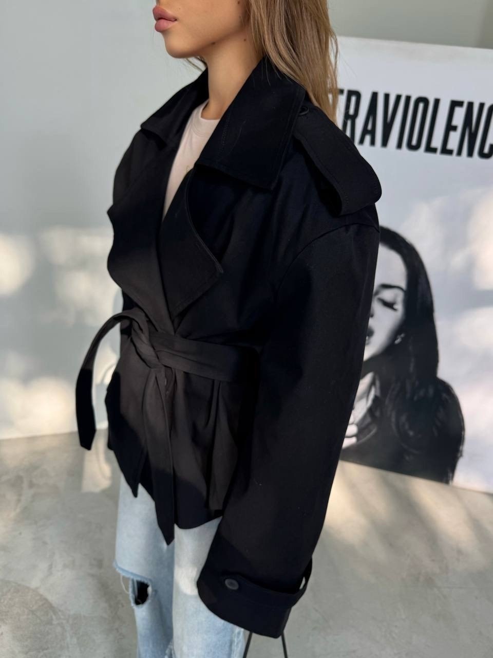 куртка с поясом,тренч,укороченный тренч,полупальто с поясом,куртка с поясом арт. 11550567