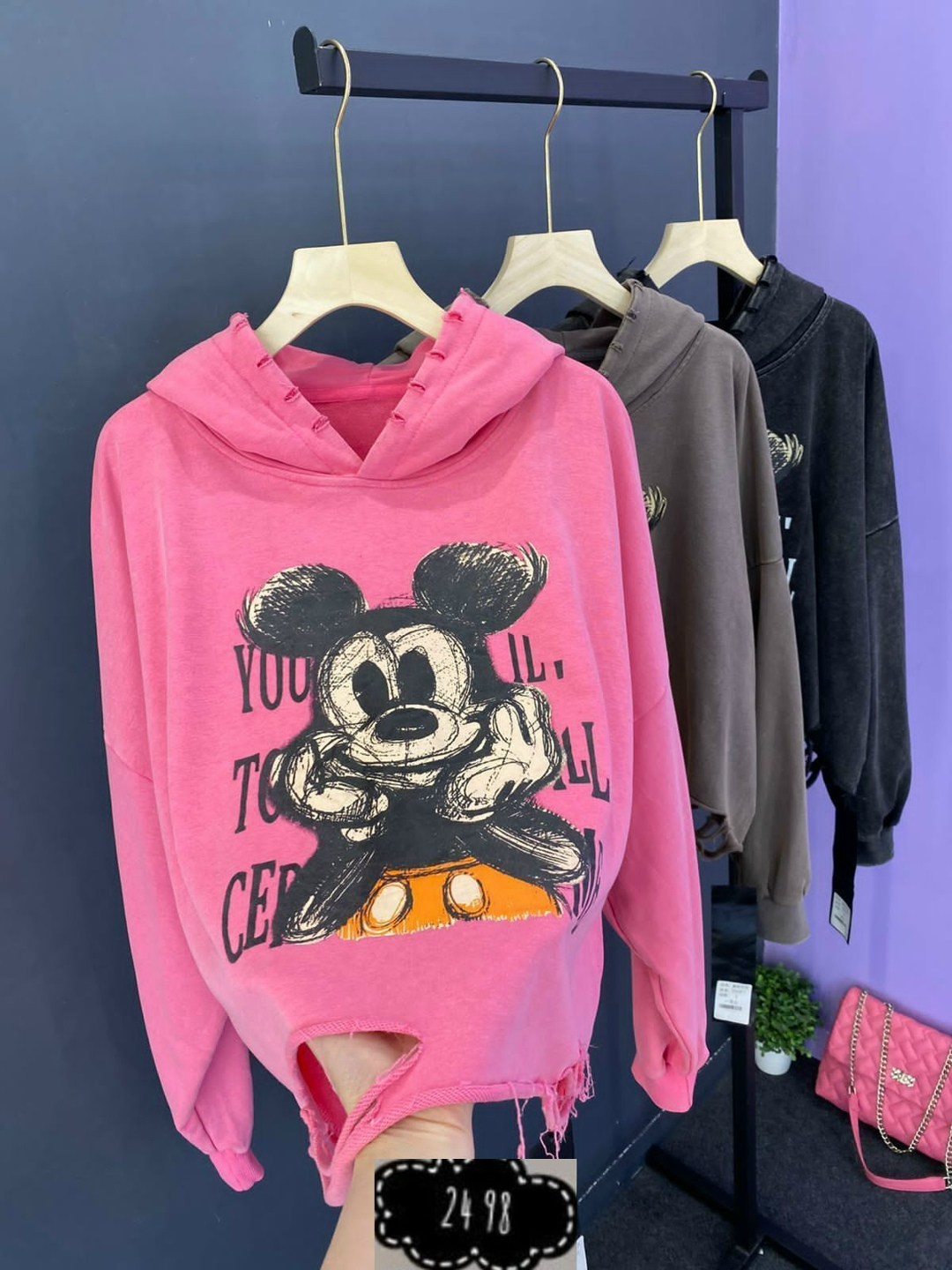 кофта варенка оверсайз с принтом микки маусом,женская кофта,свитшот женская,кофта,толстовка женская