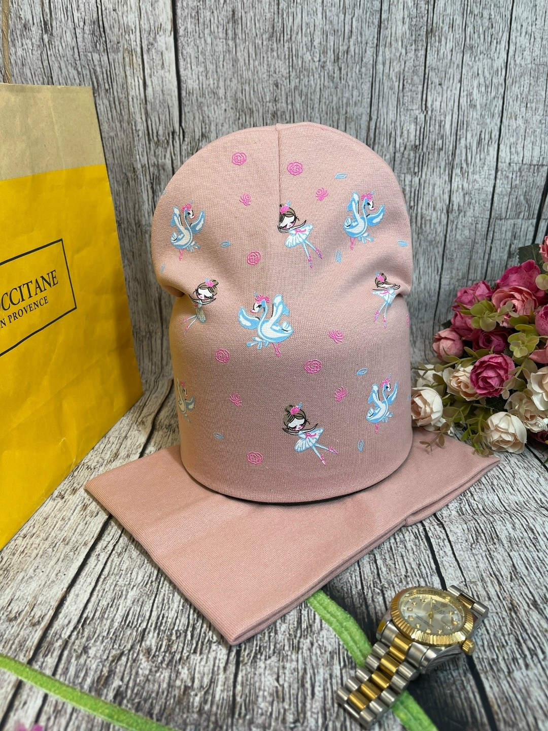 детская трикотажная шапка,шапка комплект,шапка и снуд для детей,шапка для девочек,комплект головной убор