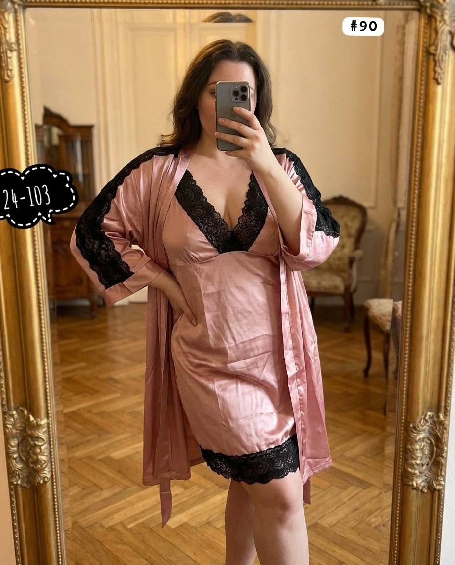 халат женский шелковый,халат женский,атласный халат,пеньюар женский зеленый,комплект с пеньюаром