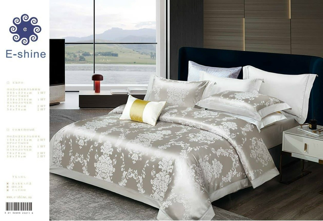 постельное белье комплект евро сатин жаккард шёлк,постельное белье комплект евро сатин жаккард,e-shine постельное белье,постельное белье e shine сатин,постельное белье сатин жаккард