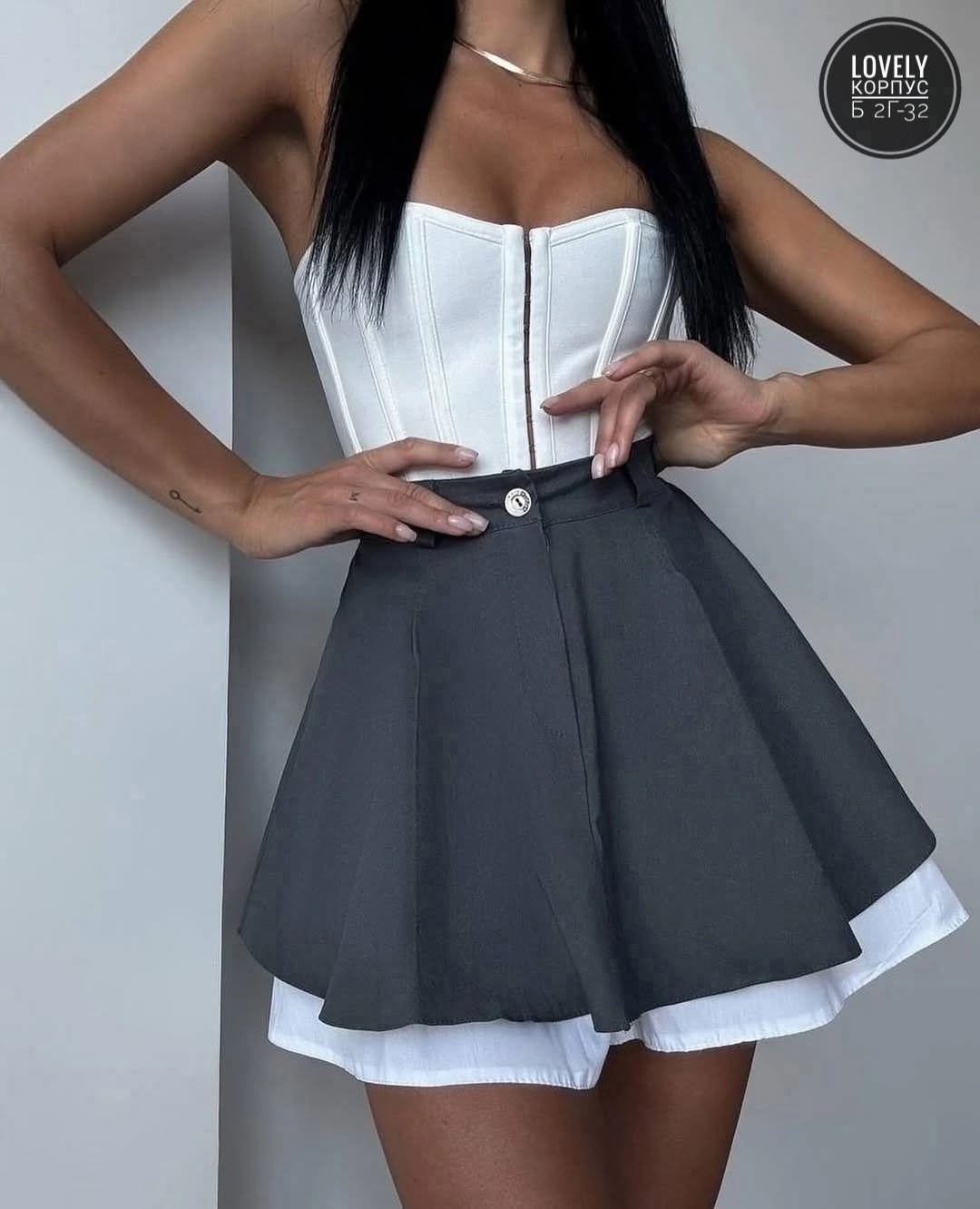 юбка-шорты женская короткая мини 42-48 черный,юбка шорты женская,юбка мини,юбка,юбка с шортиками внутри