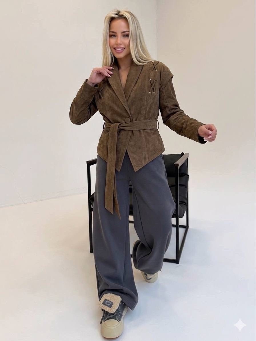 замшевая куртка,куртка замшевая женская,замшевая куртка с поясом,куртка замшевая жакет премиум x'zotic,куртка из замши