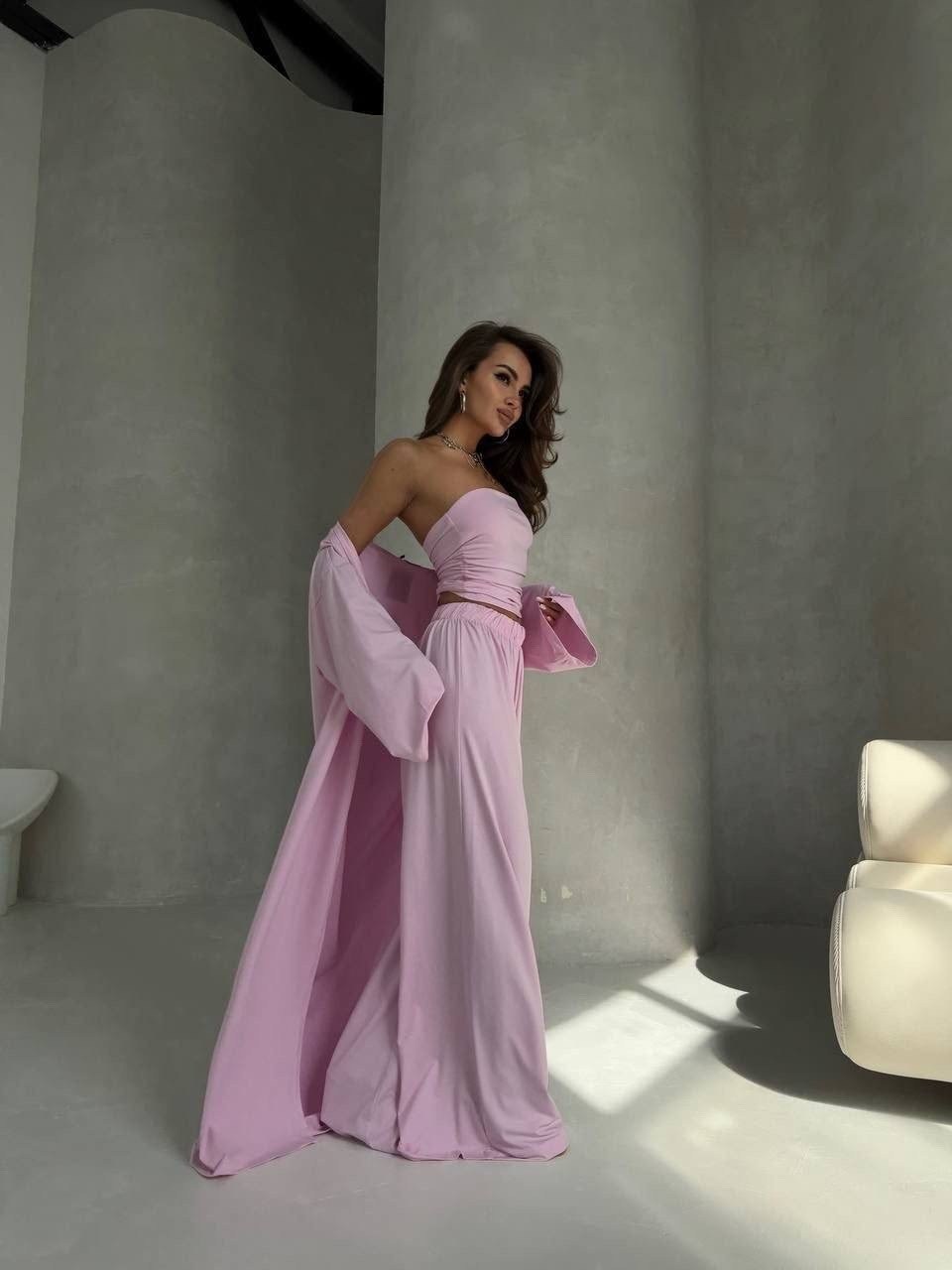 костюм тройка женский,женский розовый костюм тройка,,женский костюм,женский костюм тройка из вискозы