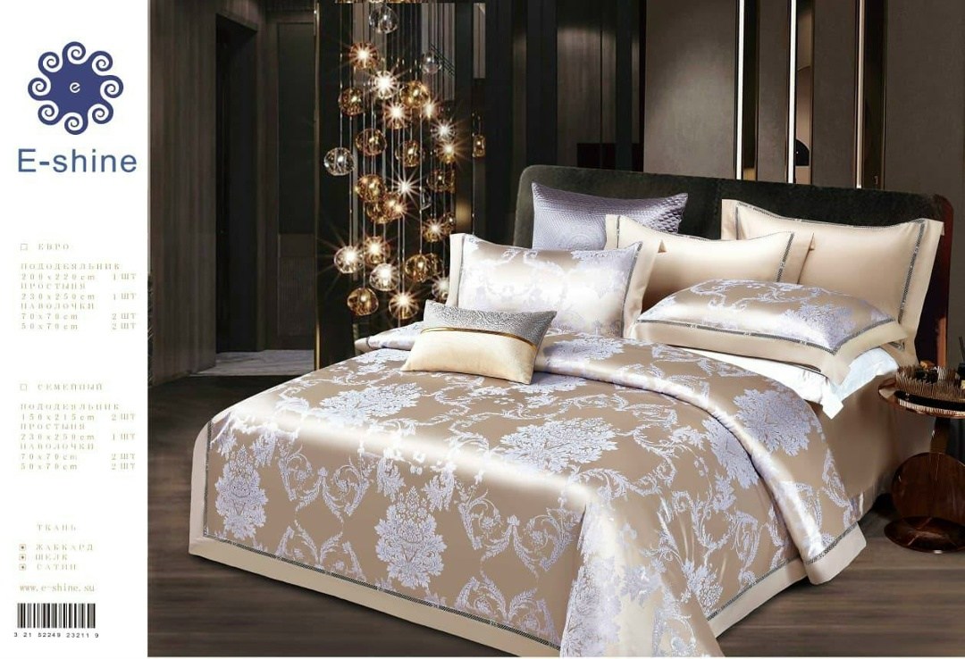 постельное белье комплект евро сатин жаккард шёлк,постельное белье комплект евро сатин жаккард,e-shine постельное белье,постельное белье e shine сатин,постельное белье сатин жаккард