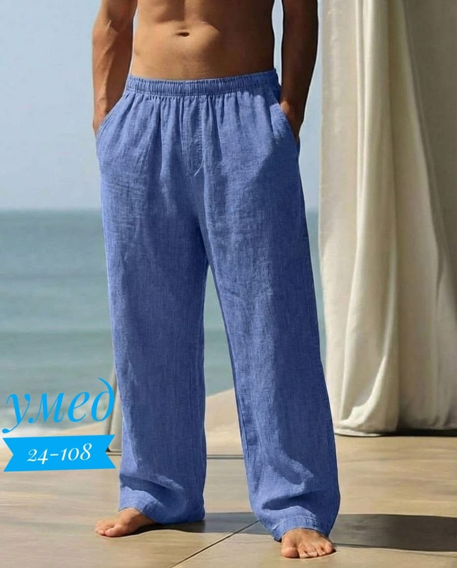 мужские льняные брюки,льняные брюки,мужские летние тонкие брюки,мужские широкие брюки,мужские летние льняные брюки