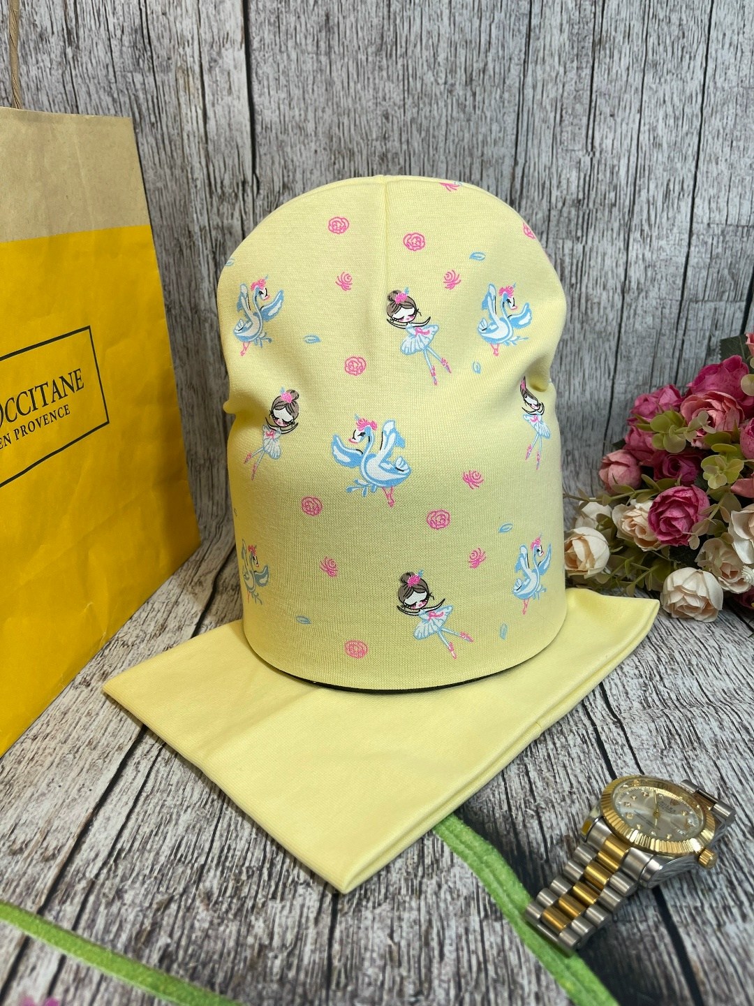 детская трикотажная шапка,шапка комплект,шапка и снуд для детей,шапка для девочек,комплект головной убор