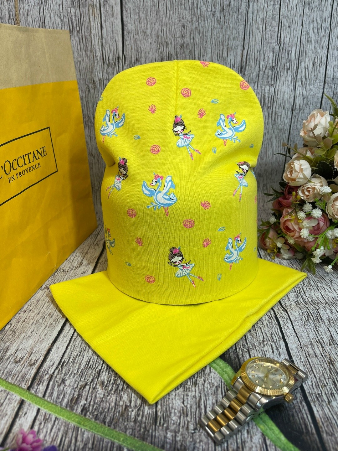 детская трикотажная шапка,шапка комплект,шапка и снуд для детей,шапка для девочек,комплект головной убор