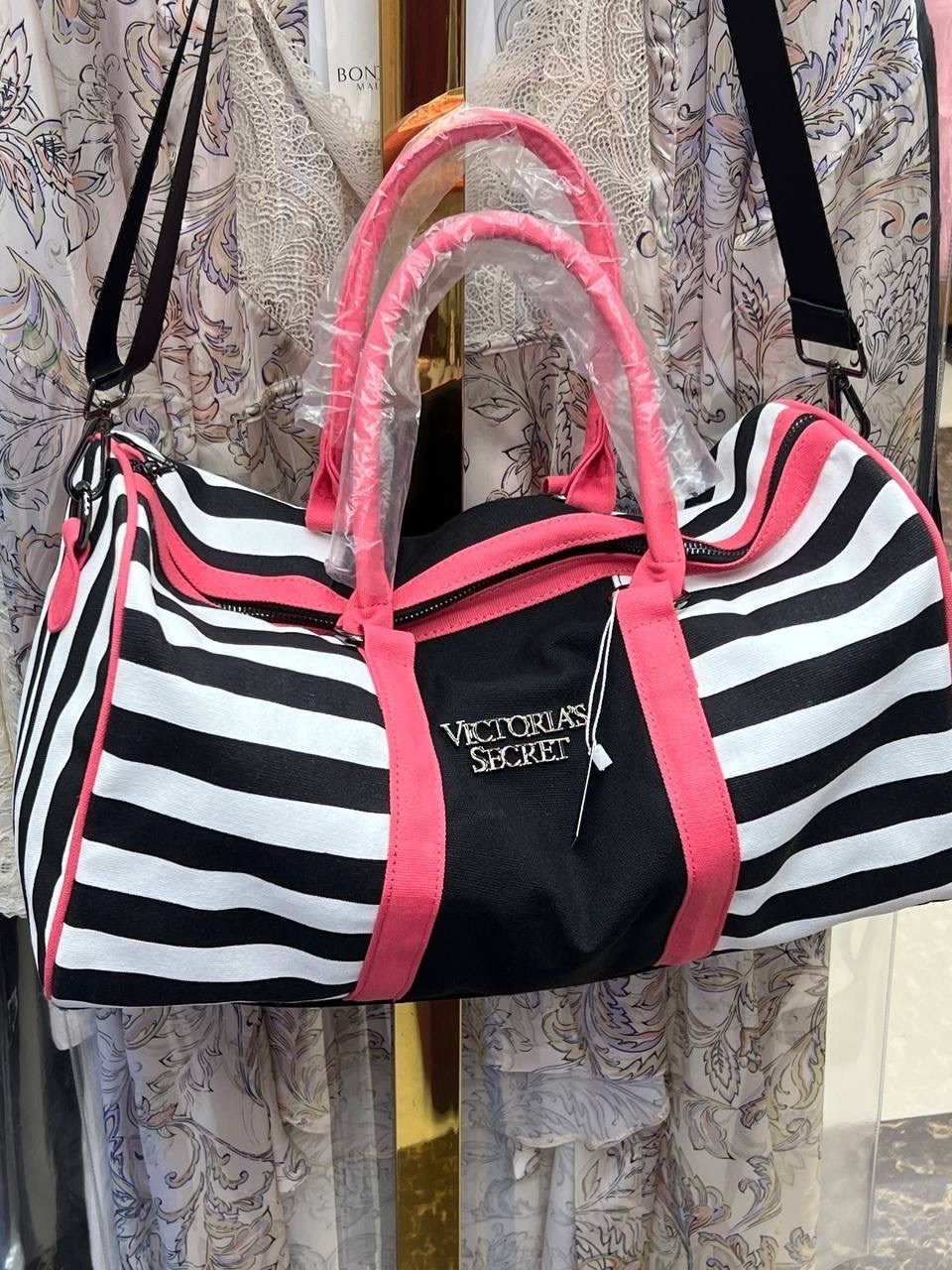 спортивная сумка виктория сикрет,сумка виктория сикрет в полоску,спортивная сумка,спортивная женская сумка,сумки для фитнеса