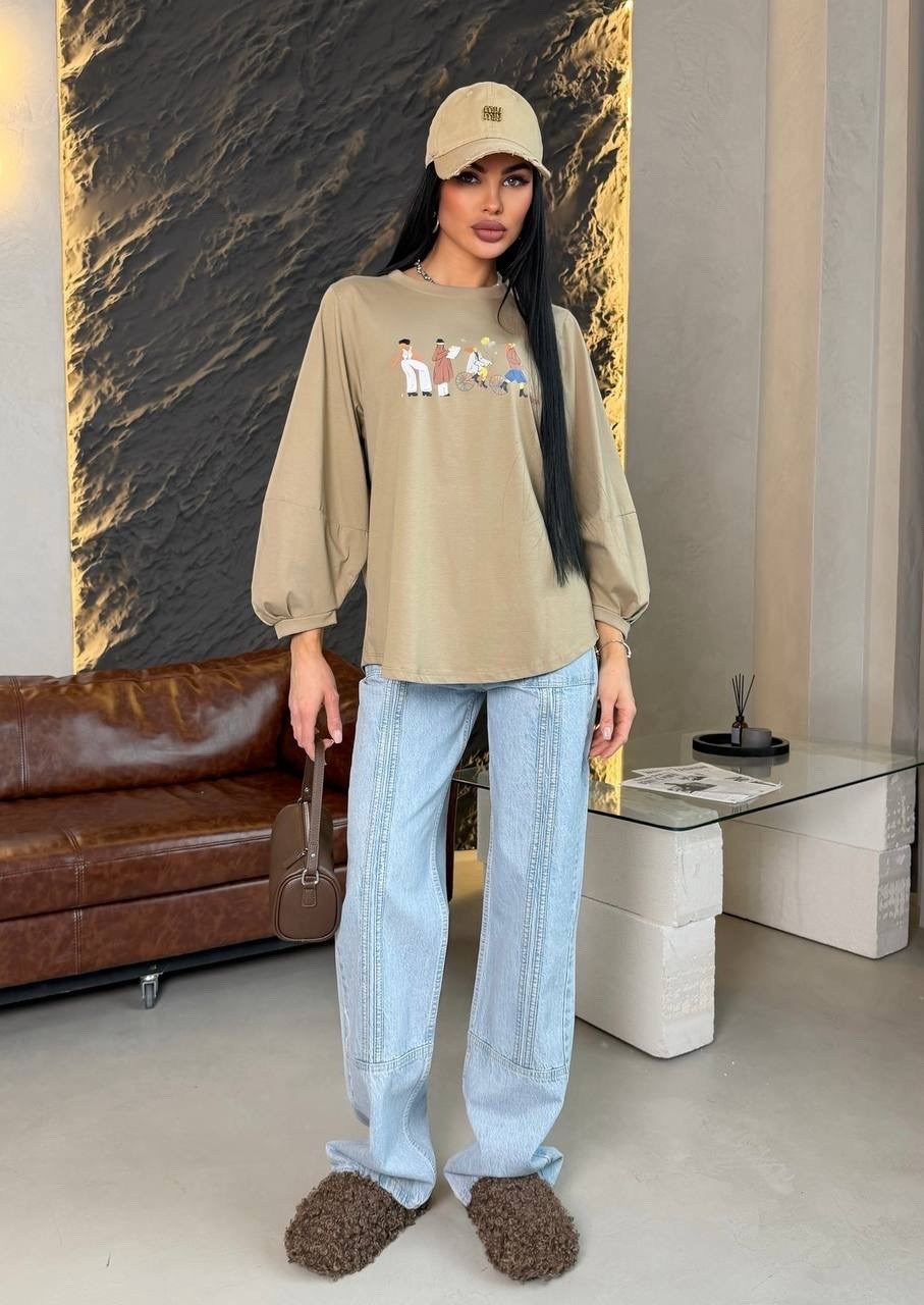 свитшот бежевый,свитшот бежевый charutti 017377845,теплый свитшот,свитшот,свитшот оверсайз