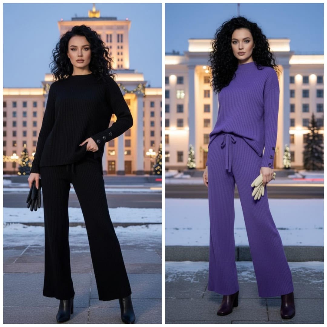 женские костюмы,костюм женский кофта и штаны арт. 1545967,костюм с брюками,костюм женский теплый вязаный брючный,костюм теплый вязаный брючный alina женский