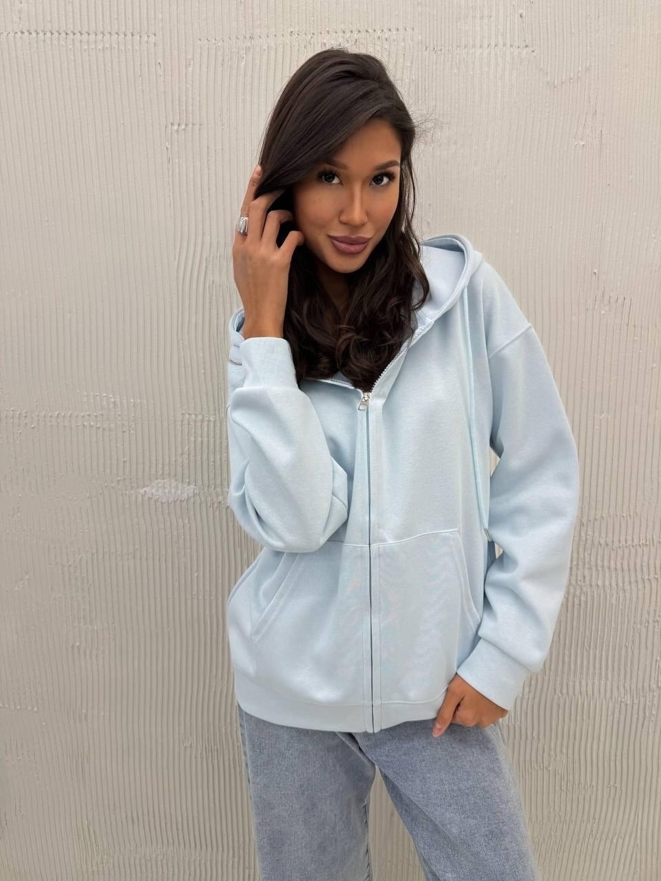 женская толстовка,толстовка,толстовка binita 256654 286-27 экрю,толстовка бежевая на молнии женская,толстовка с начесом