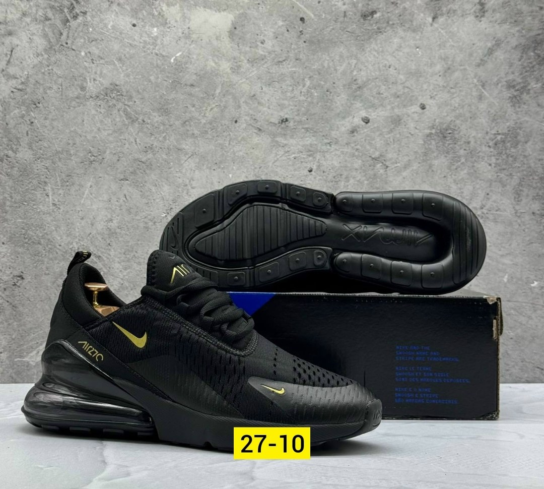 кроссовки,nike air max 270 black gold,кроссовки nike air max 270,кроссовка мужской,nike air 270