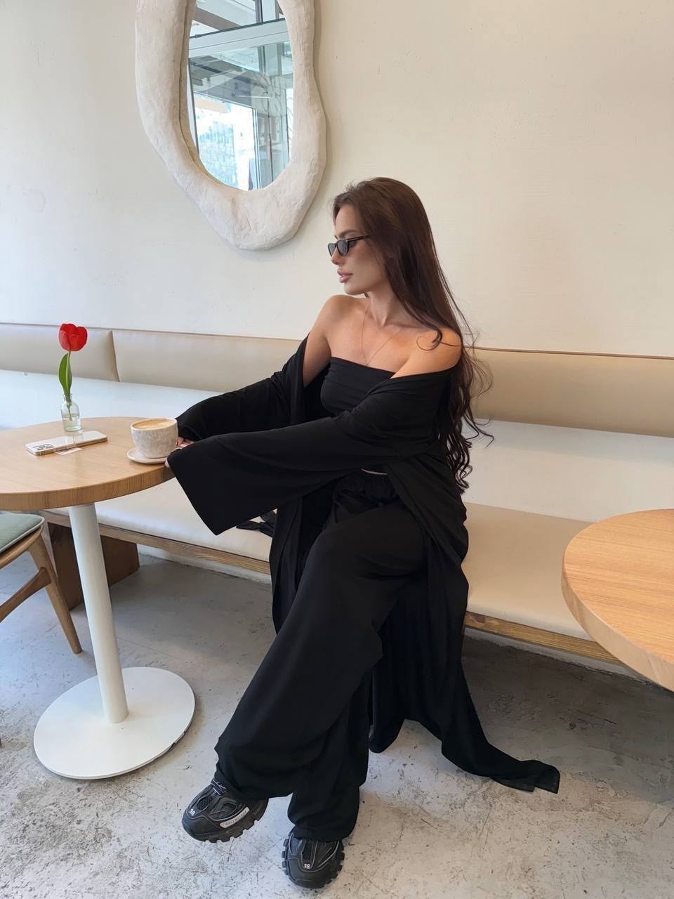 брючный костюм,костюм тройка (кардиган + топ + брюки) цвет черный,костюм тройка (кардиган + топ + брюки),,женский костюм