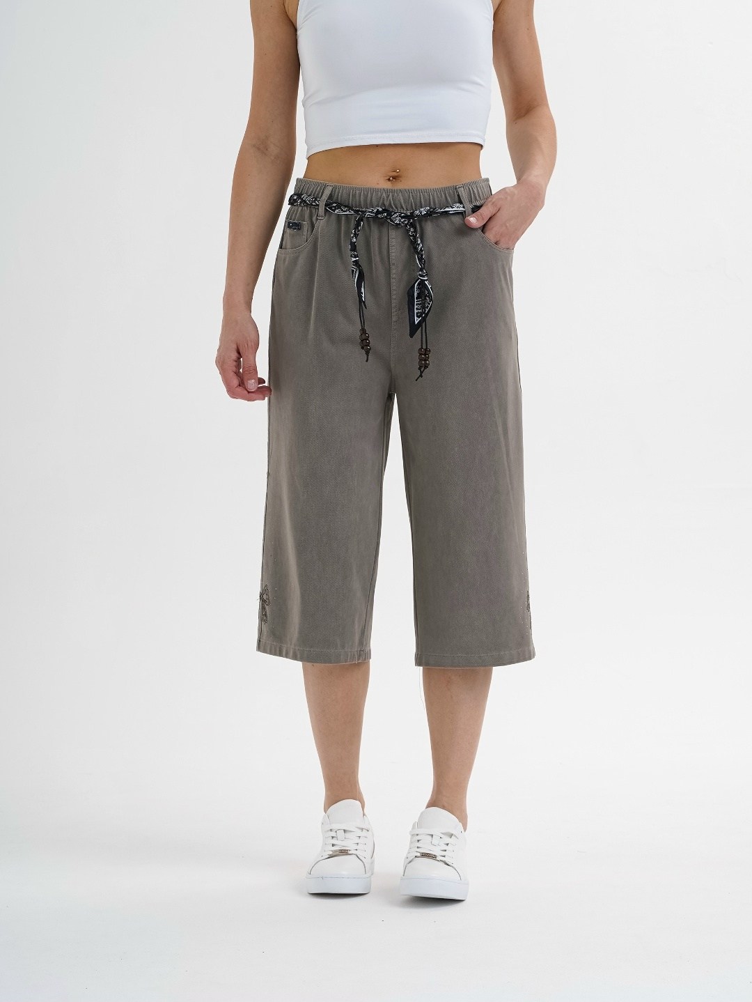 бриджи женские,брюки капри,повседневные брюки,кюлоты брюки,серые бриджи