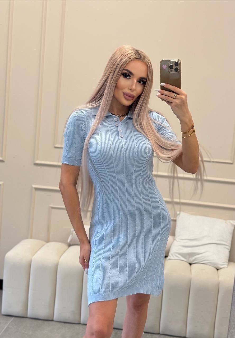 трикотажное платье,платье,трикотажное платье-поло,платье трикотажное приталенное,платье трикотажное мини