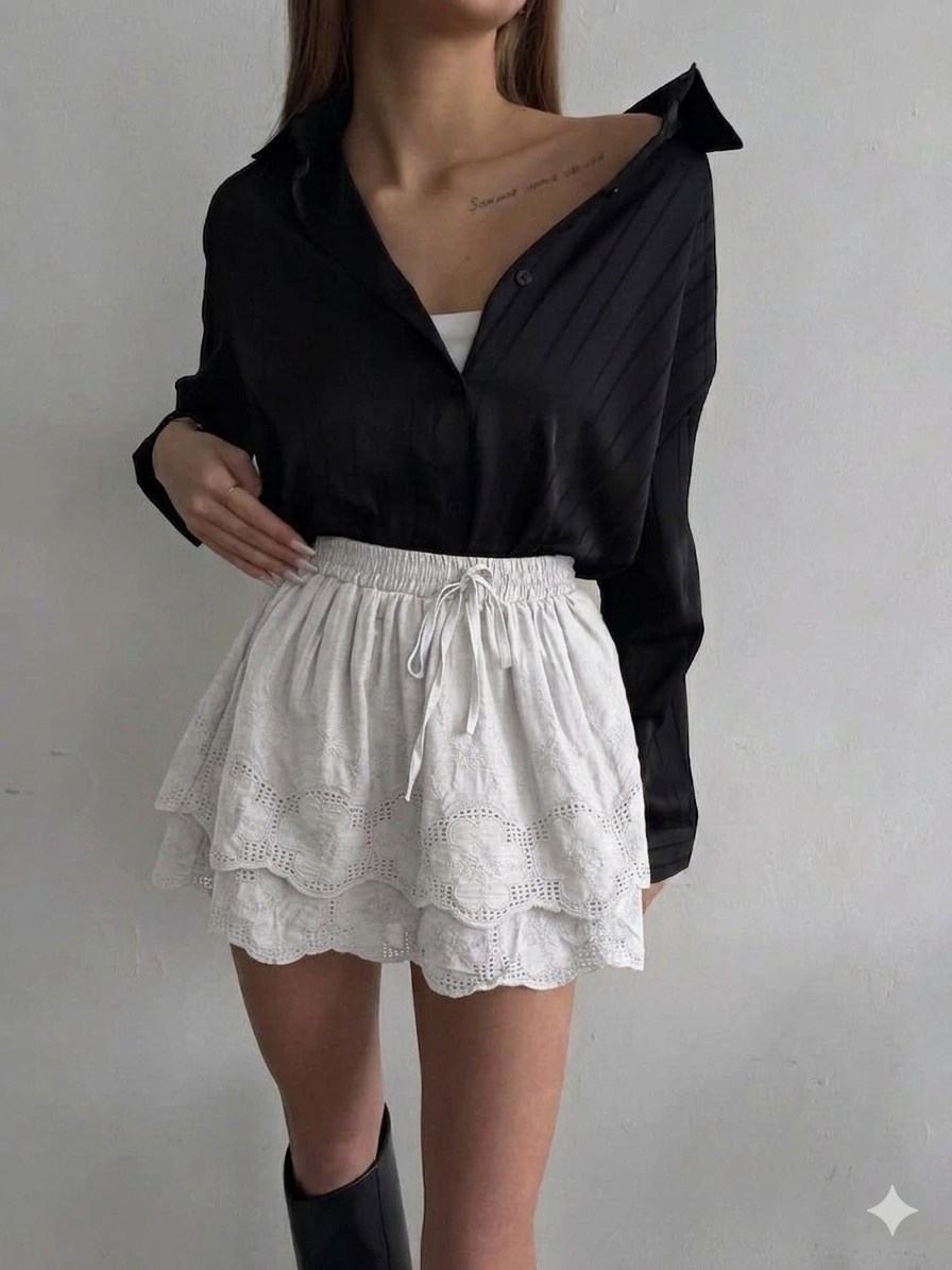 юбка с оборками,юбка с рюшами,короткая юбка в рубчик с рюшами,юбка,кружевная юбка