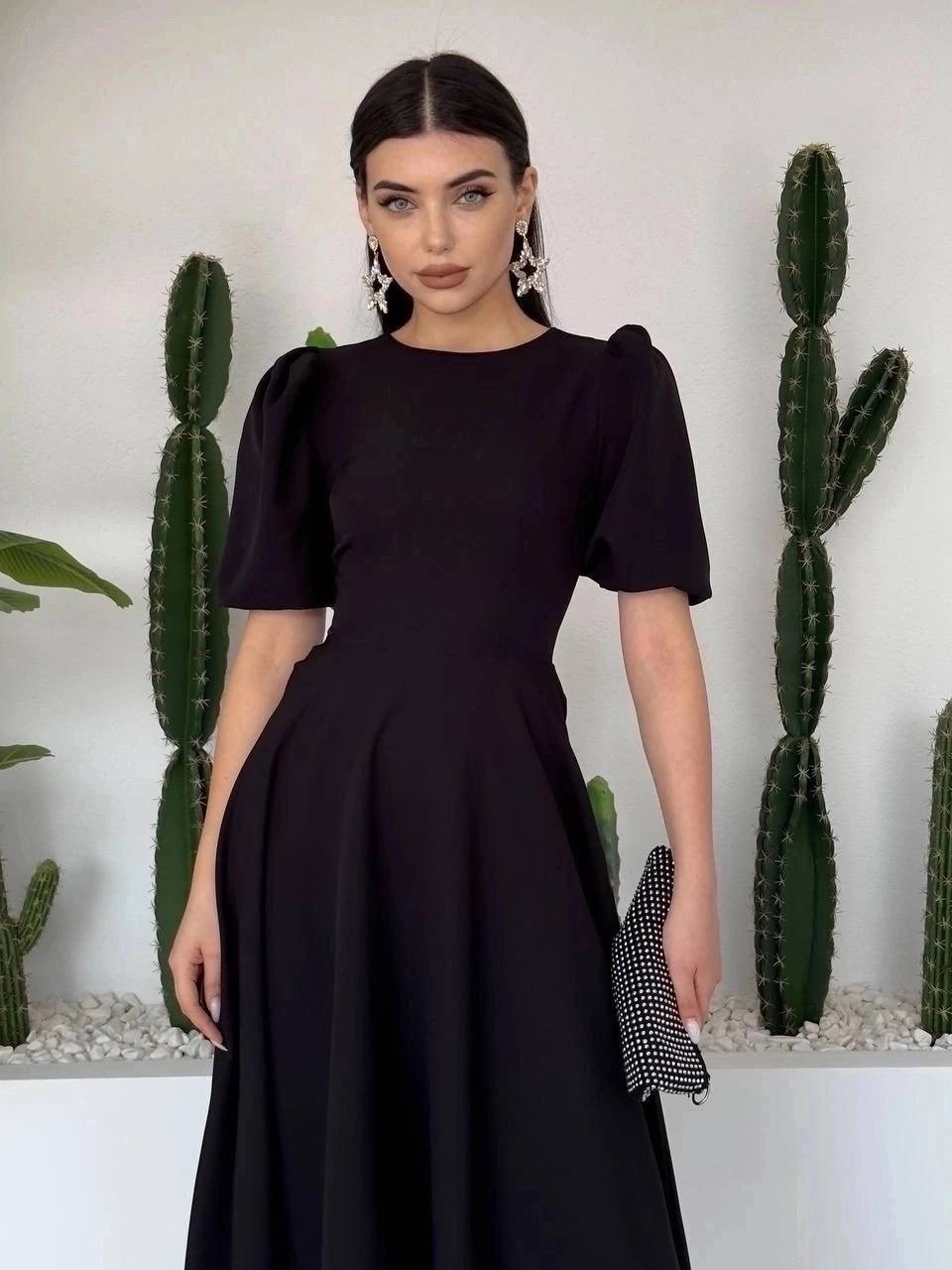 элегантное платье,платье,платье миди,платье миди с рукавами,платье миди с рукавом фонарик