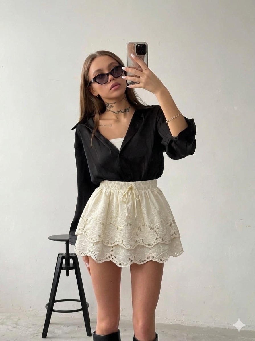 юбка с оборками,юбка с рюшами,короткая юбка в рубчик с рюшами,юбка,кружевная юбка