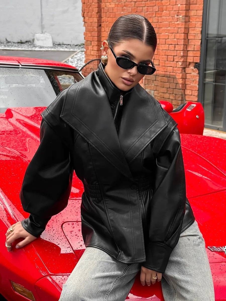 косуха куртка кожаная оверсайз демисезонная удлиненная mayberry,женская кожаная куртка,куртка косуха кожаная,куртка косуха,кожаная куртка