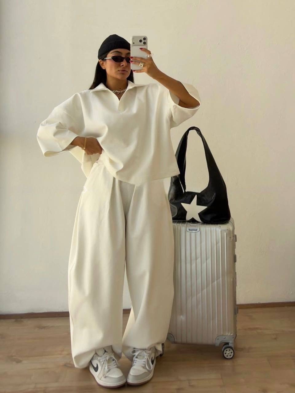 трикотажные костюмы,костюм женский,костюм белый,костюм свободного кроя,спортивная одежда для женщин