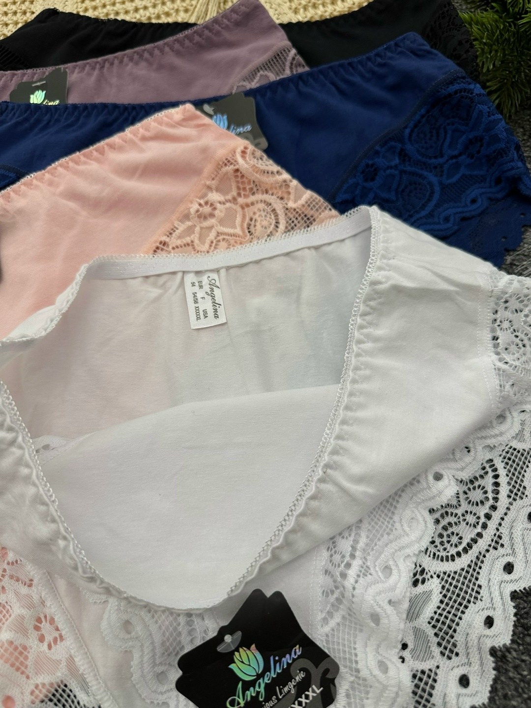 трусы женские набор хлопок слипы с кружевами 5 шт planet of underwear,трусы женские 5 шт,женские трусы хлопок,трусы женские,трусы женские набор хлопок слипы с кружевами 5 шт