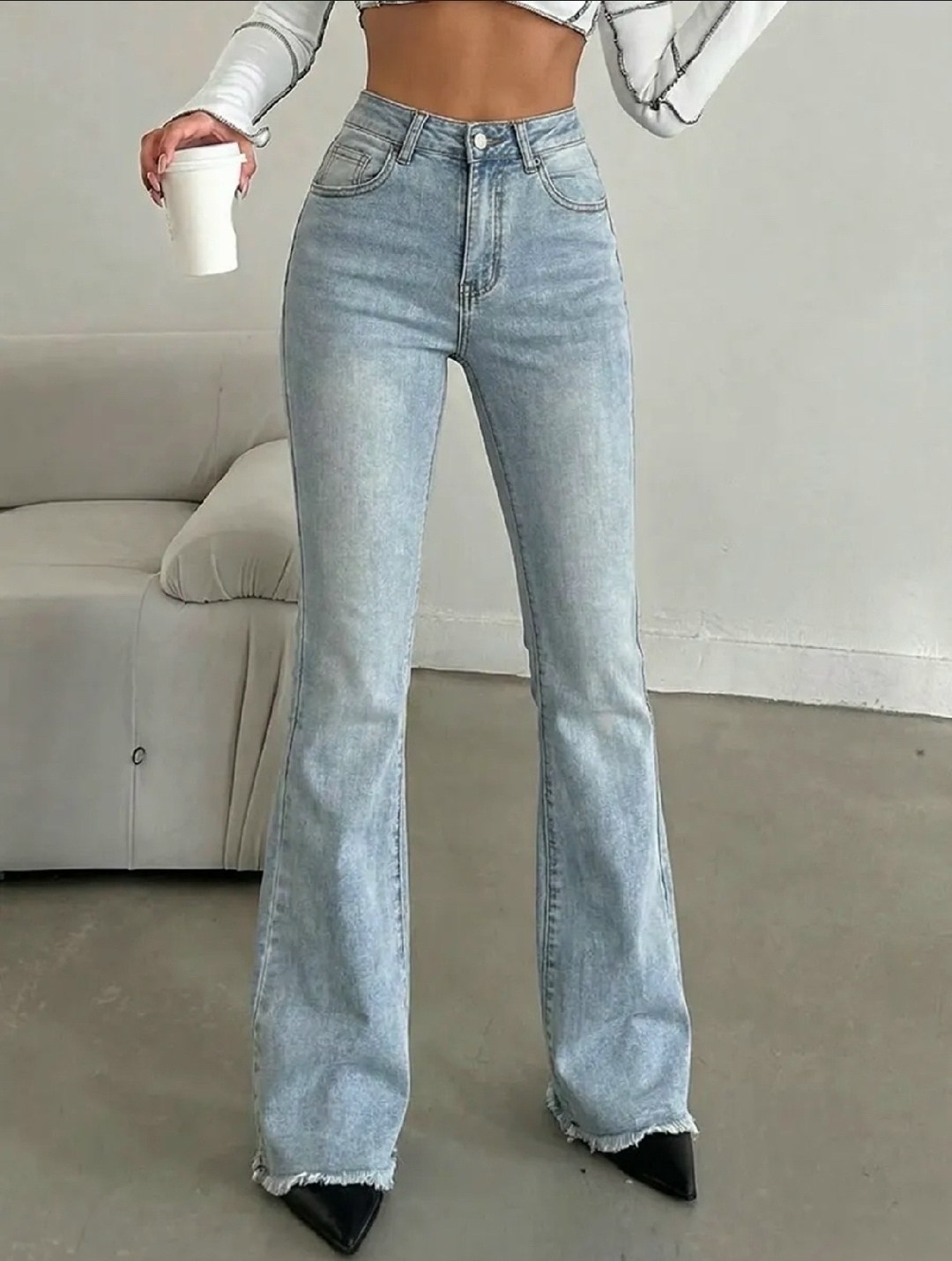 джинсы клеш с высокой посадкой glanada,джинсы клеш женские,джинсы-клеш от колена,женские джинсы,джинсы клёш