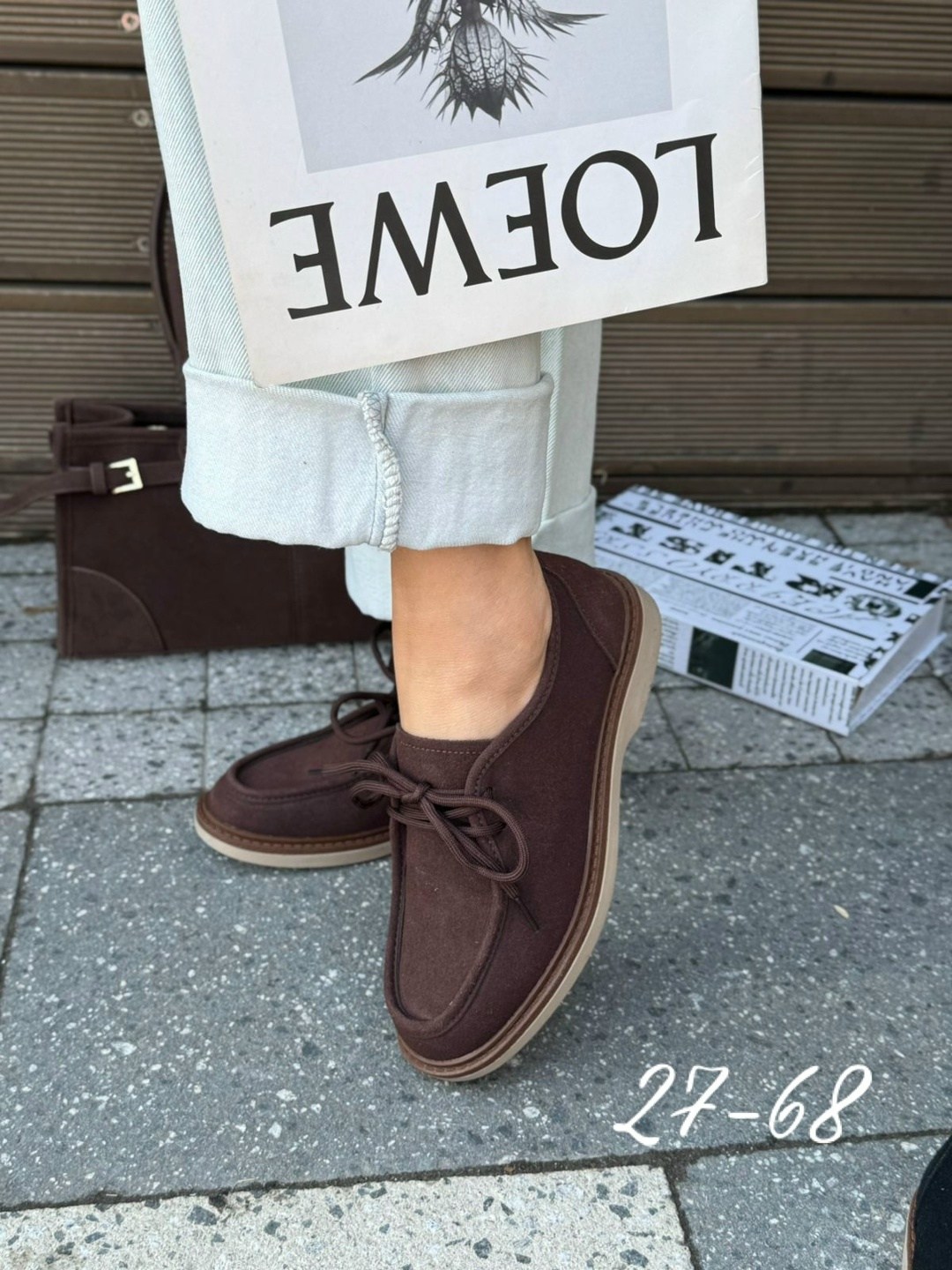 ,женская ,лоферы замшевые на шнуровке,повседневная ,лоферы замшевые на шнуровке цвет коричневый