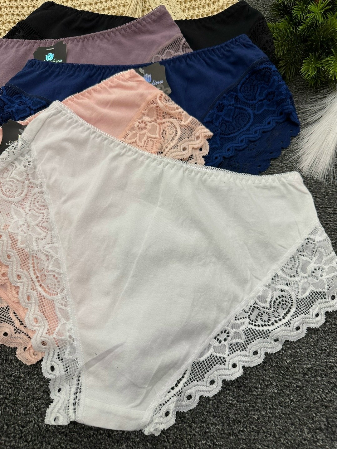 трусы женские набор хлопок слипы с кружевами 5 шт planet of underwear,трусы женские 5 шт,женские трусы хлопок,трусы женские,трусы женские набор хлопок слипы с кружевами 5 шт