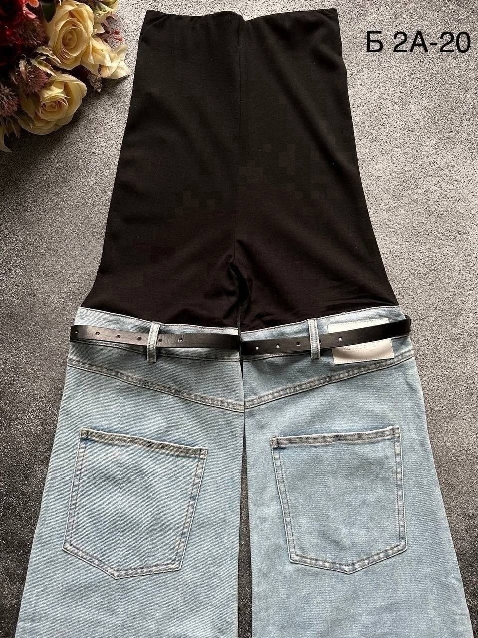 женские джинсовые брюки twotwinstyle,комбинированные джинсы,джинсы модные комбинированные,брюки bpn женские джинсовые с высокой талией,джинсовые брюки