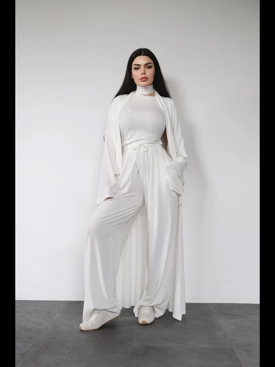 трикотажные костюмы,костюм женский,костюм с кардиганом,,блузка летучая мышь sahera rahmani