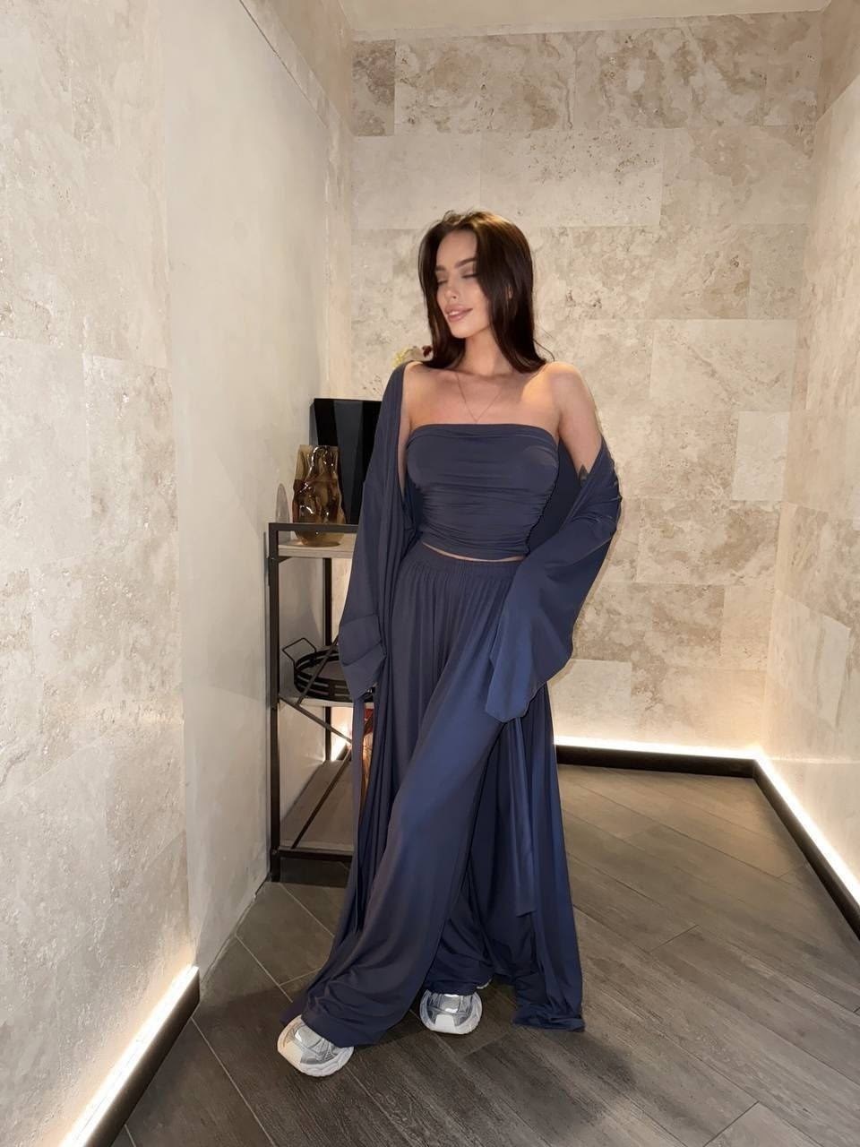 брючный костюм,костюм тройка (кардиган + топ + брюки) цвет черный,костюм тройка (кардиган + топ + брюки),,женский костюм