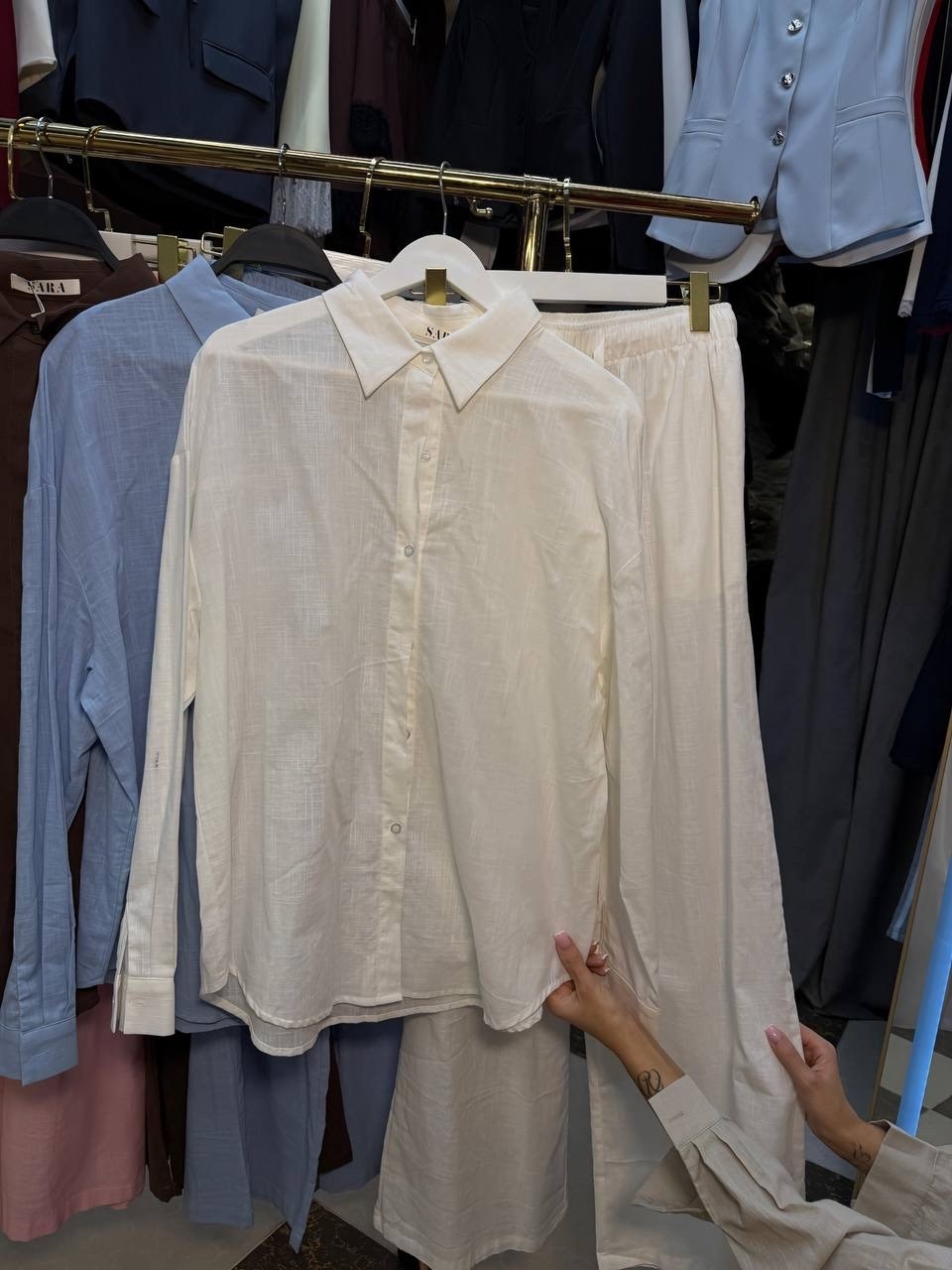 рубашка бежевая,,костюм женский,рубашка хлопок,костюм белый