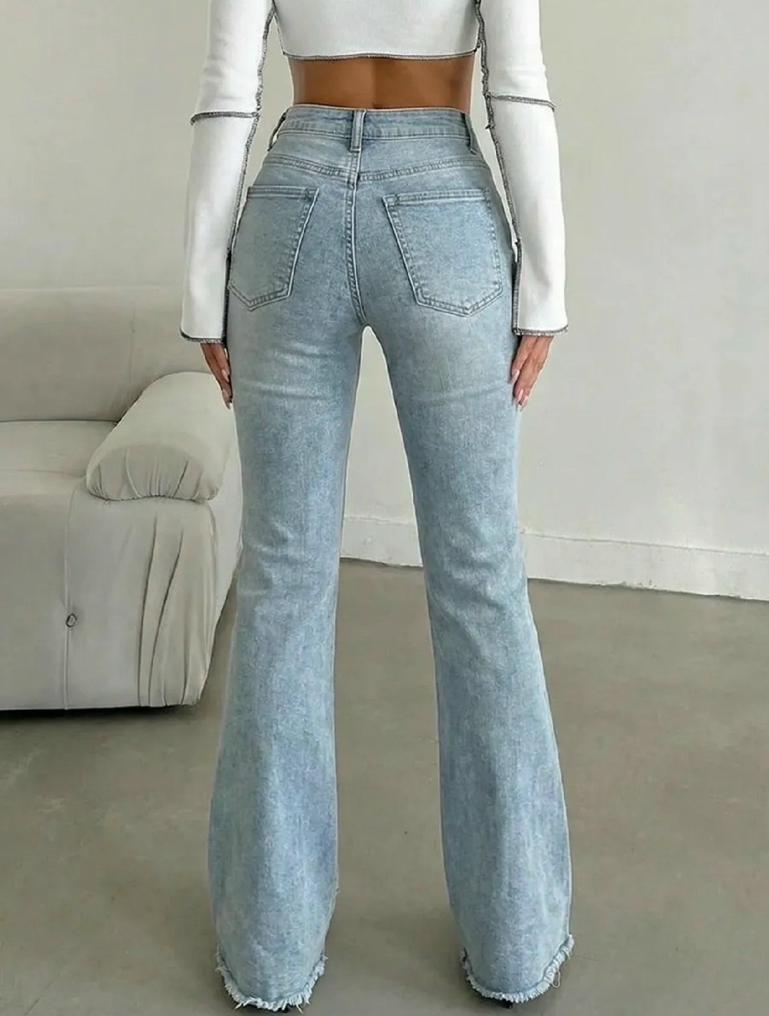 джинсы клеш с высокой посадкой glanada,джинсы клеш женские,джинсы-клеш от колена,женские джинсы,джинсы клёш