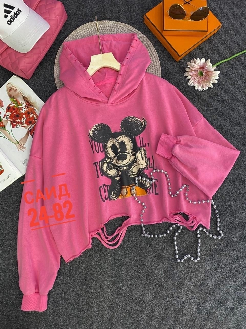 худи женское с капюшоном оверсайз серое варенка мики маус yunaz,женская кофта,толстовка,толстовка женская,толстовки худи
